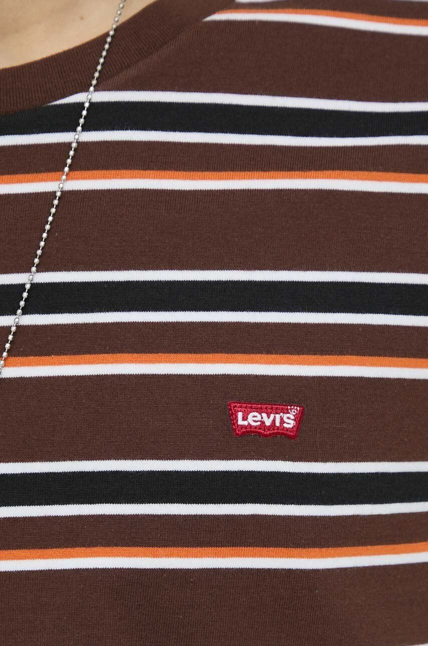 Levi's Bavlnené tričko hnedá farba vzorované - Pepit.sk