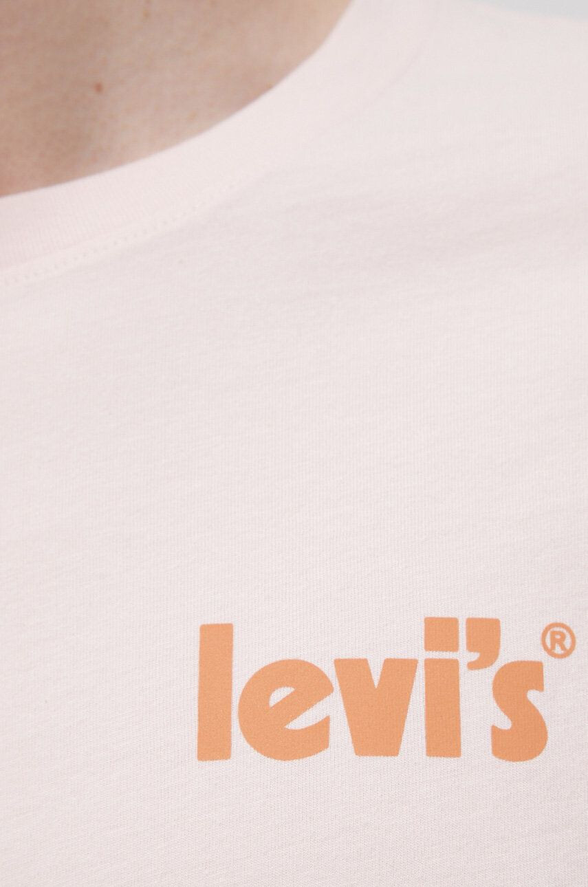 Levi's Bavlnené tričko oranžová farba s potlačou - Pepit.sk