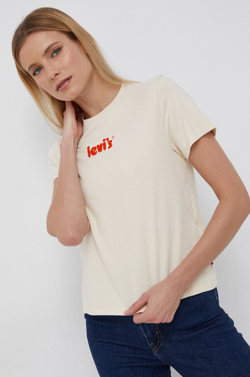 Levi's Bavlnené tričko A2226.0001-Neutrals krémová farba - Pepit.sk