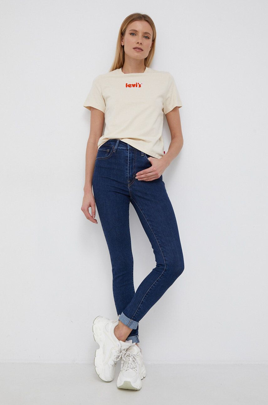 Levi's Bavlnené tričko A2226.0001-Neutrals krémová farba - Pepit.sk