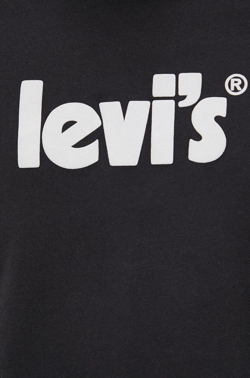 Levi's Bavlnené tričko čierna farba s potlačou - Pepit.sk