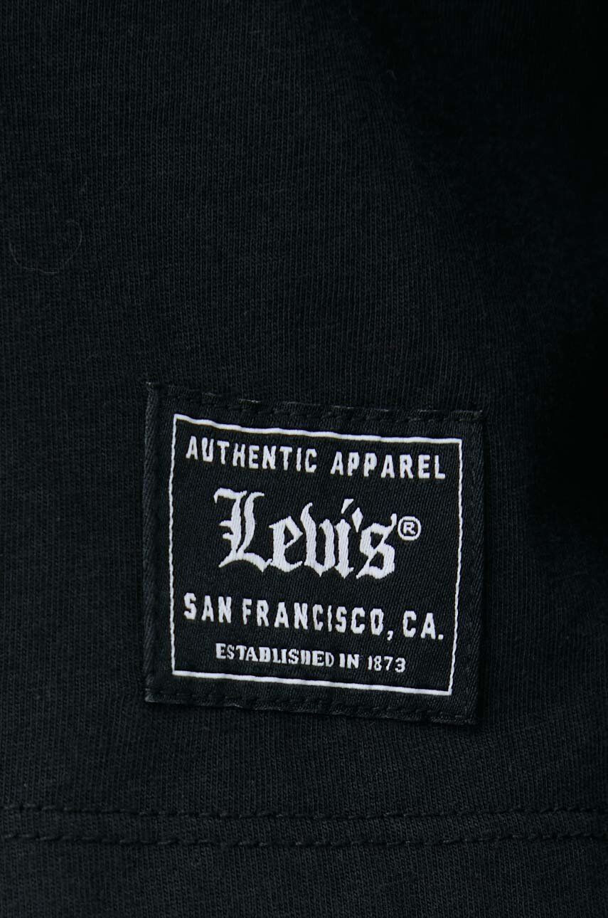 Levi's Bavlnené tričko s dlhým rukávom čierna farba - Pepit.sk