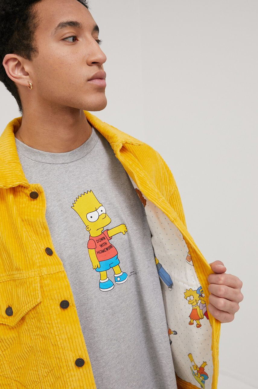 Levi's Bunda X Simpson pánska žltá farba prechodná - Pepit.sk