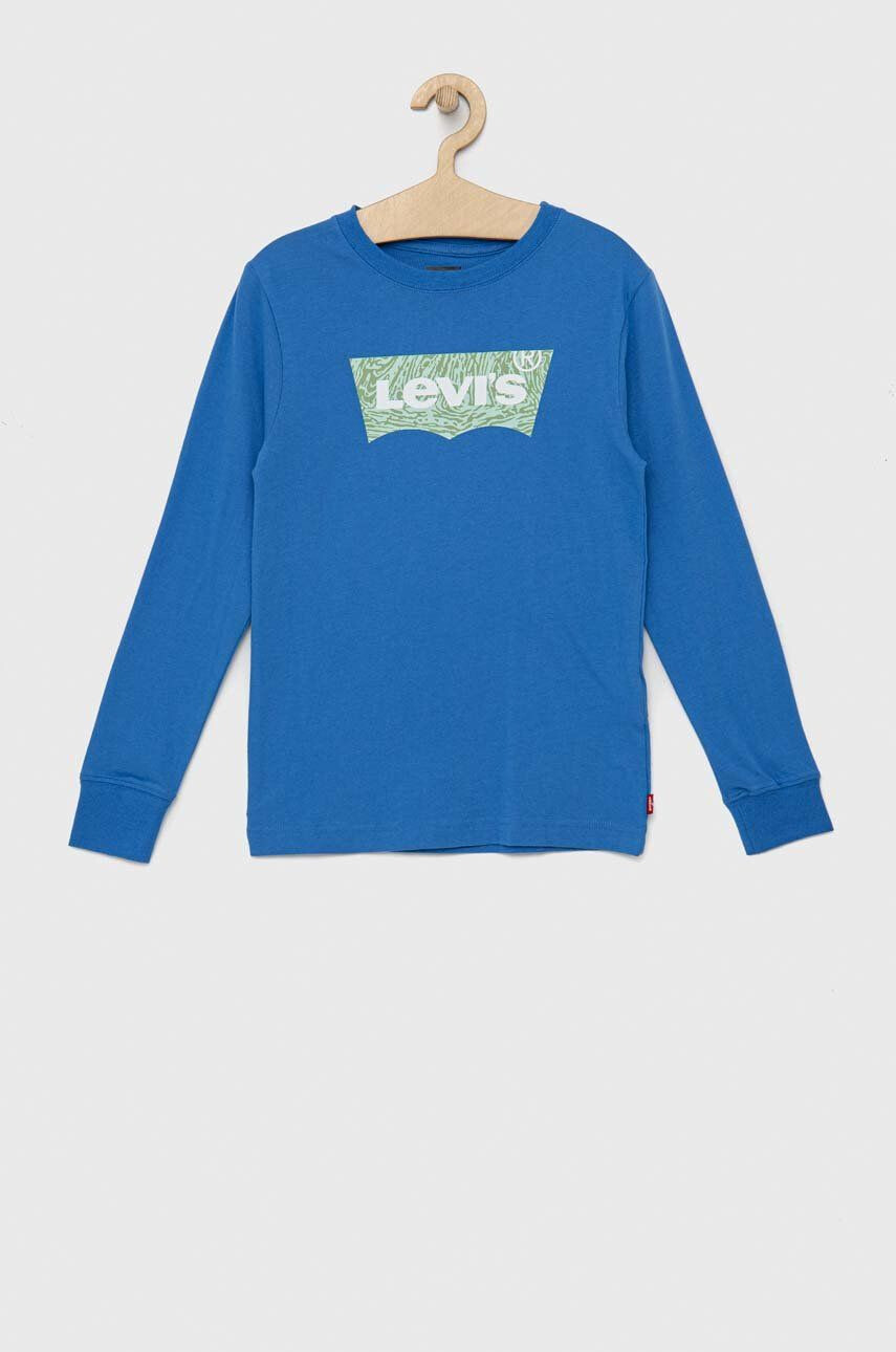 Levi's Detská bavlnená košeľa s dlhým rukávom s potlačou - Pepit.sk