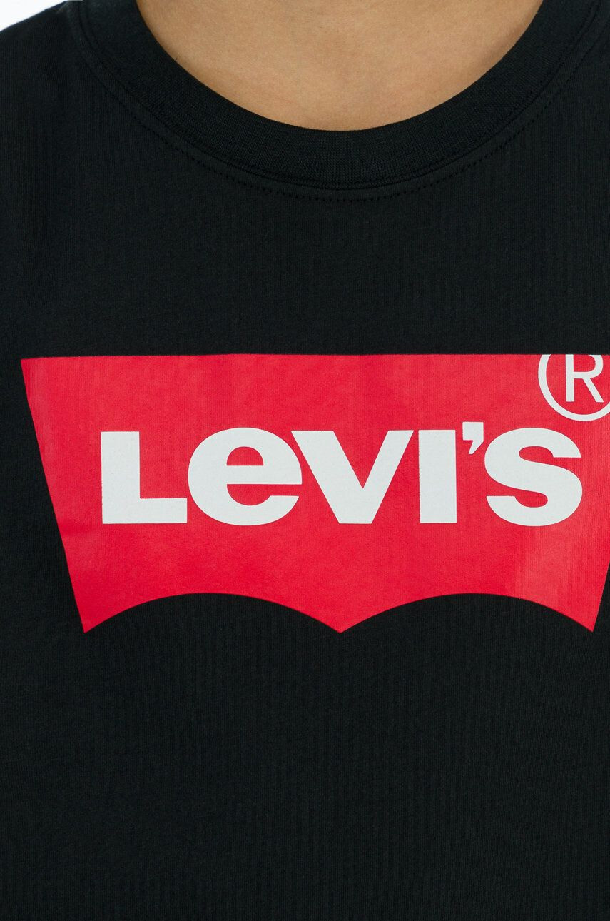 Levi's Detské tričko s dlhým rukávom čierna farba s potlačou - Pepit.sk