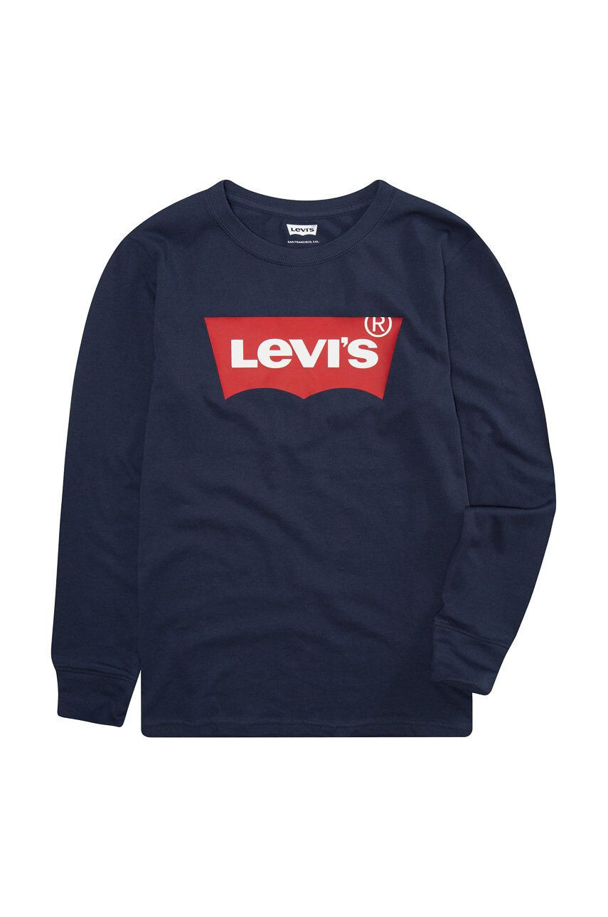 Levi's Detské tričko s dlhým rukávom tmavomodrá farba s potlačou - Pepit.sk