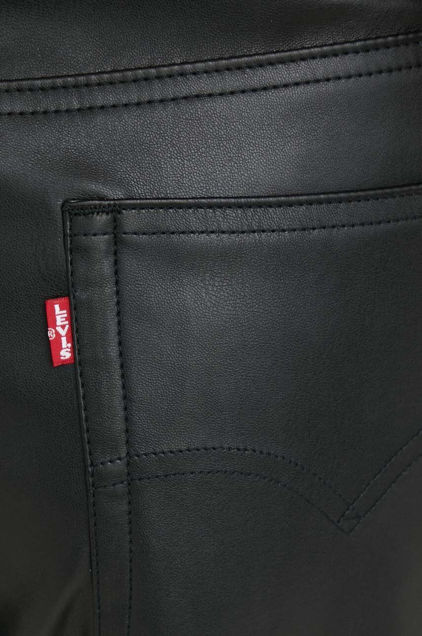 Levi's Nohavice dámske čierna farba rovné stredne vysoký pás - Pepit.sk