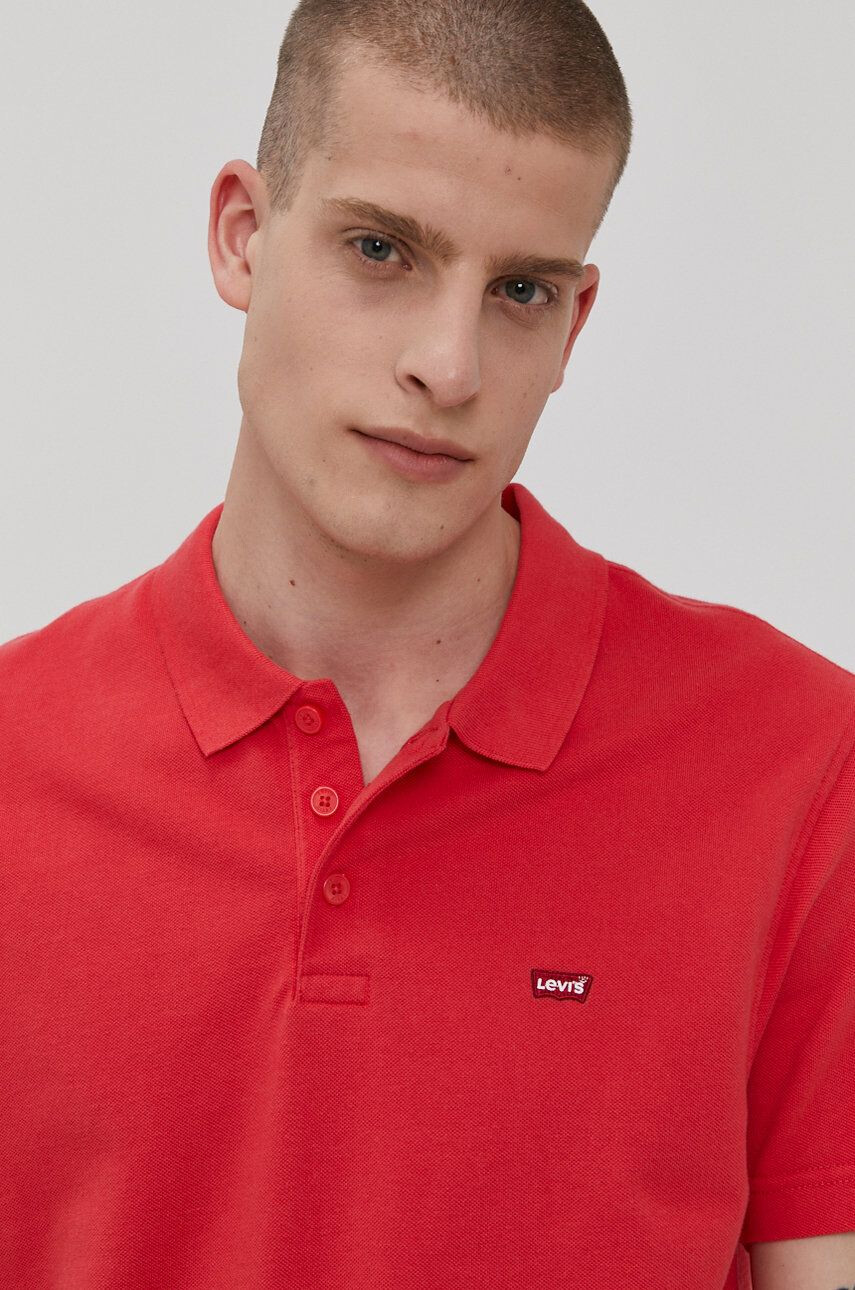 Levi's Polo tričko pánske červená farba jednofarebné - Pepit.sk