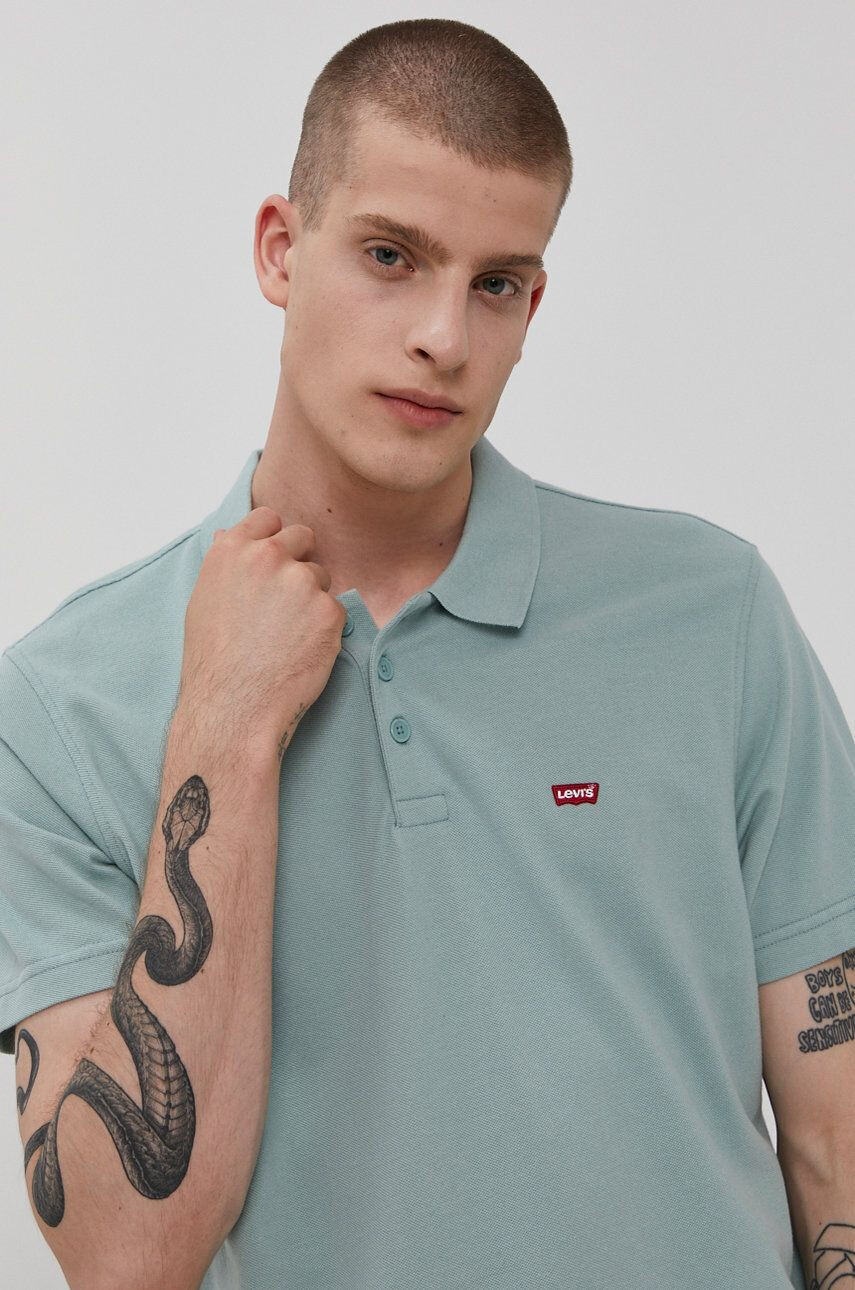 Levi's Polo tričko pánske tyrkysová farba jednofarebné - Pepit.sk