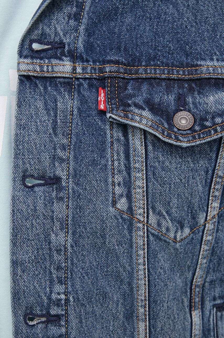 Levi's Rifľová bunda pánska tmavomodrá farba prechodná - Pepit.sk