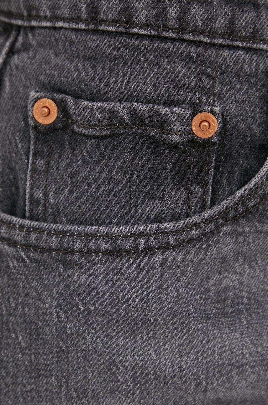 Levi's Rifľové krátke nohavice 56327.0240-Blacks dámske šedá farba jednofarebné vysoký pás - Pepit.sk