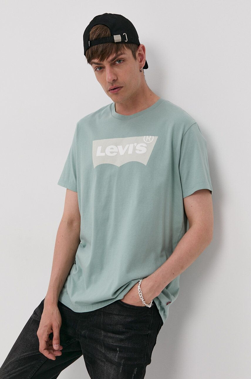 Levi's Tričko pánske zelená farba s potlačou - Pepit.sk