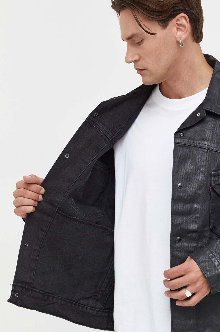 Levi's Bavlnená bunda čierna farba prechodná oversize - Pepit.sk