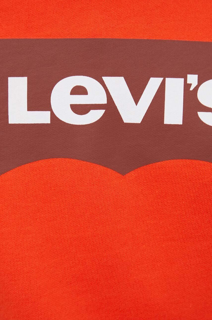 Levi's Bavlnená mikina pánska oranžová farba s potlačou - Pepit.sk