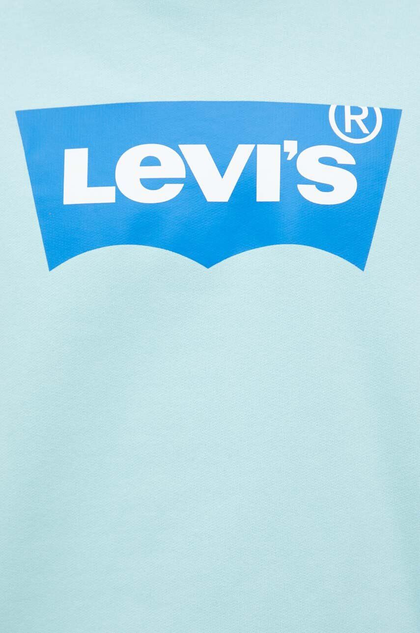 Levi's Bavlnená mikina pánska tyrkysová farba s potlačou - Pepit.sk