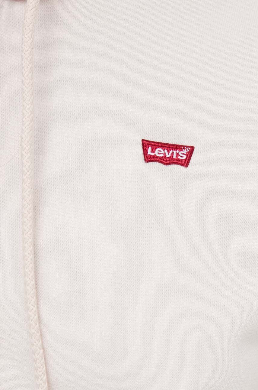 Levi's Bavlnená mikina dámska ružová farba s kapucňou jednofarebná - Pepit.sk