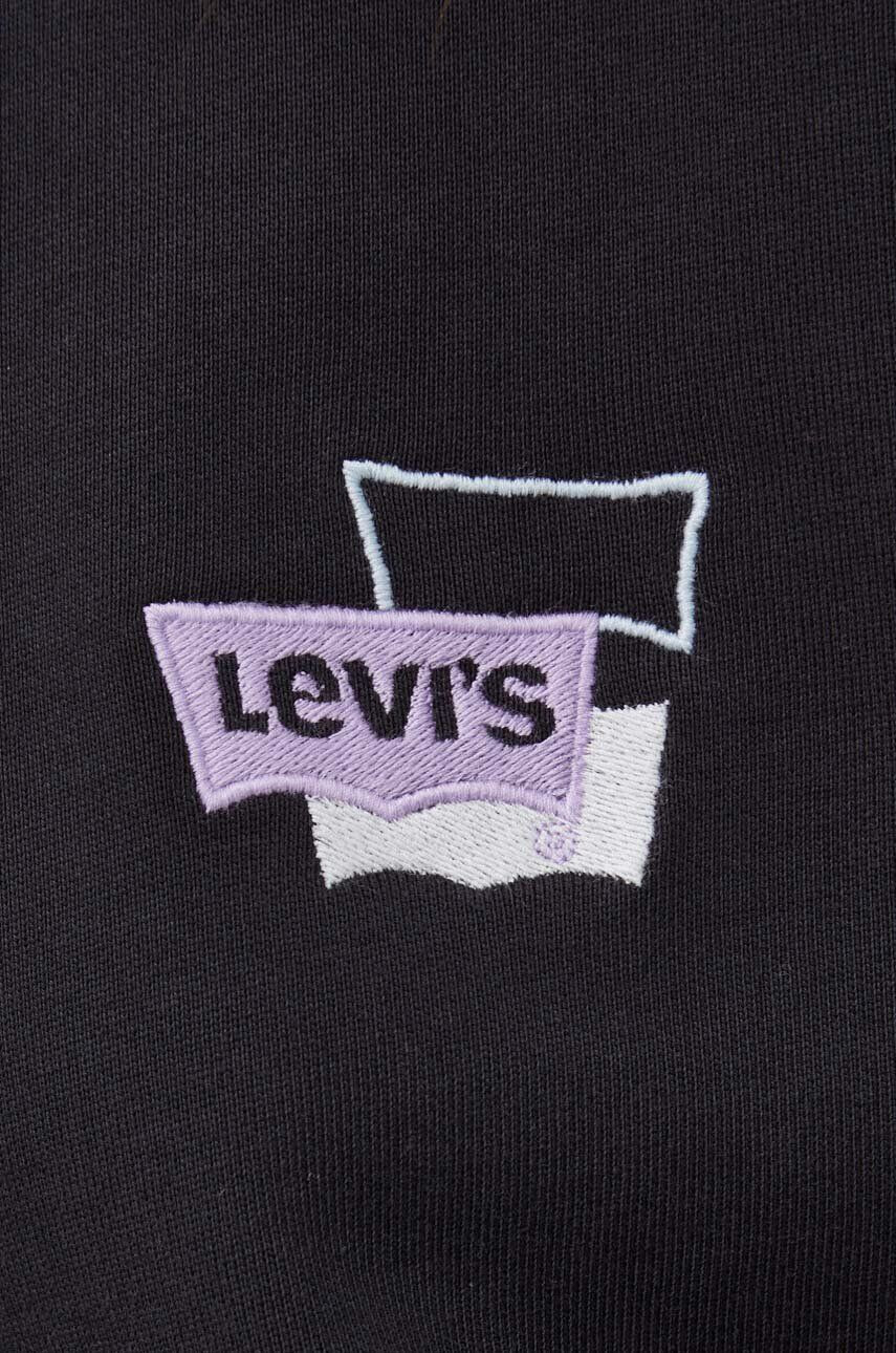 Levi's Bavlnená mikina dámska čierna farba s nášivkou - Pepit.sk