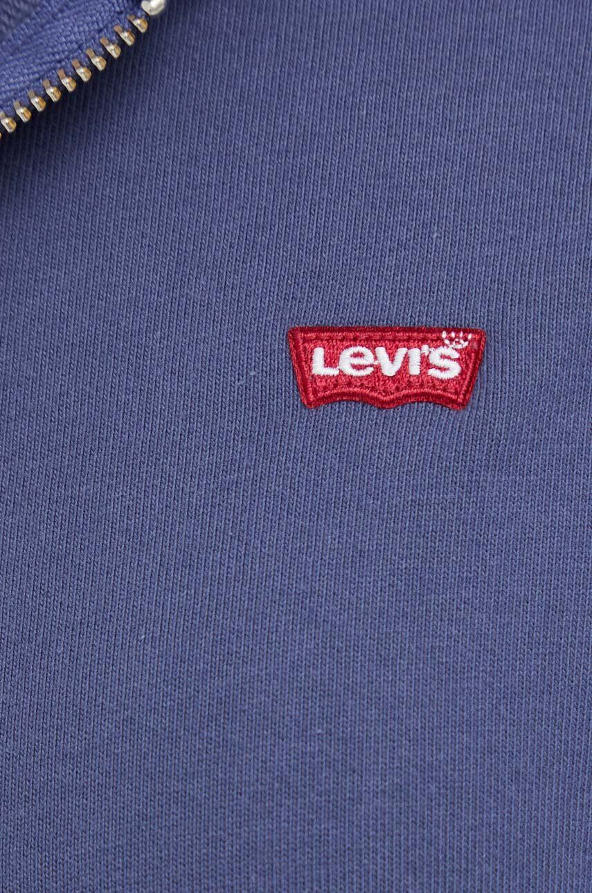 Levi's Bavlnená mikina dámska tmavomodrá farba s kapucňou jednofarebná - Pepit.sk