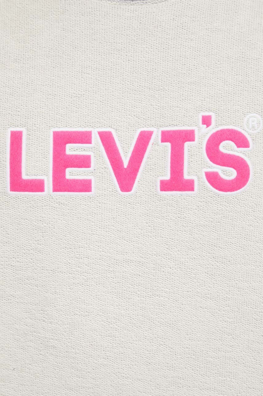 Levi's Bavlnená mikina pánska šedá farba s nášivkou - Pepit.sk