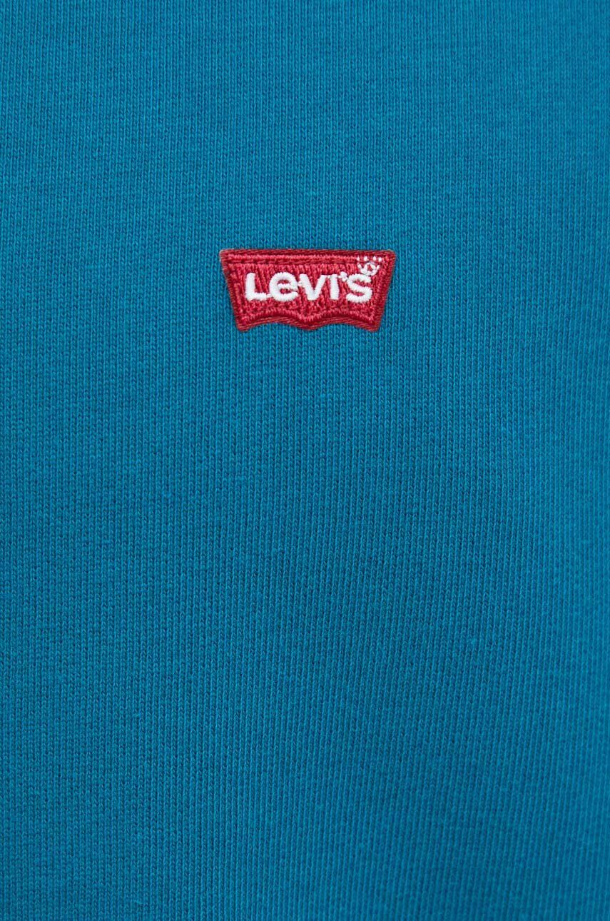 Levi's Bavlnená mikina pánska tyrkysová farba jednofarebná - Pepit.sk