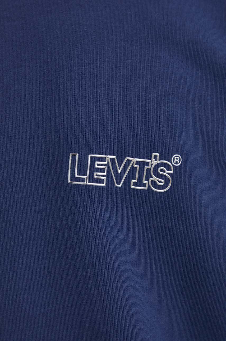 Levi's Bavlnená mikina pánska tmavomodrá farba s potlačou - Pepit.sk