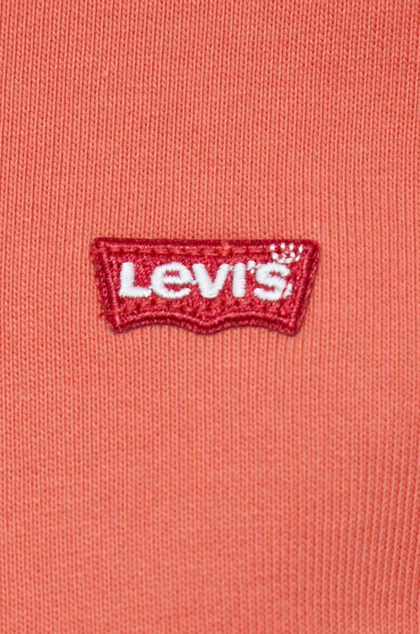 Levi's Bavlnená mikina dámska oranžová farba s kapucňou jednofarebná - Pepit.sk