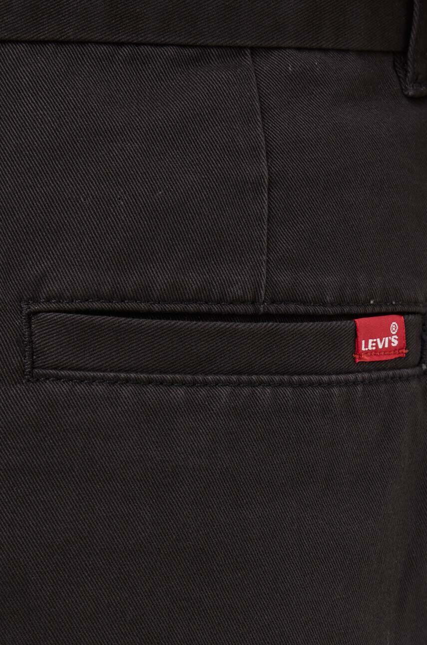 Levi's Bavlnené nohavice čierna farba rovné vysoký pás - Pepit.sk