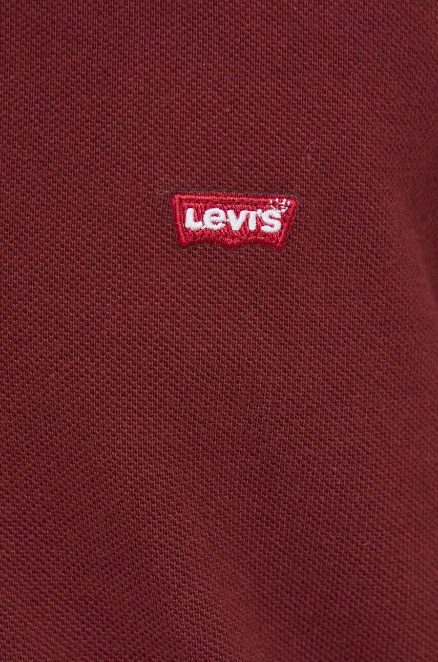 Levi's Bavlnené polo tričko bordová farba jednofarebný - Pepit.sk