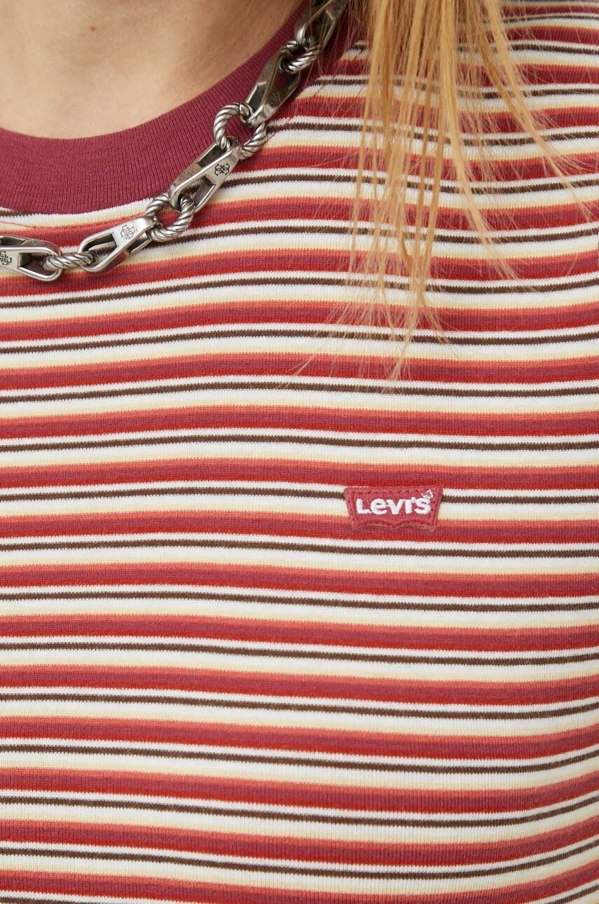 Levi's Bavlnené tričko červená farba - Pepit.sk