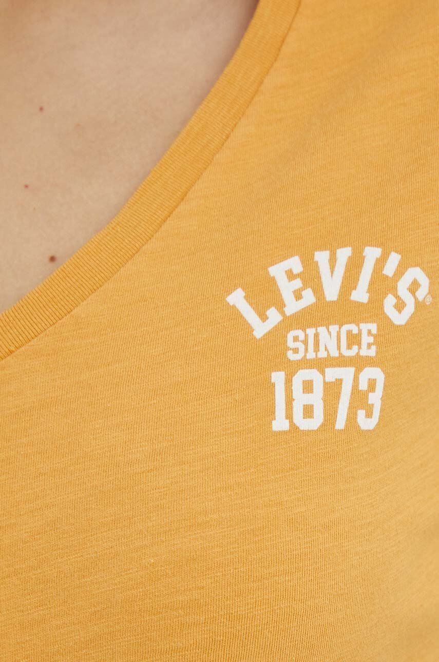 Levi's Bavlnené tričko oranžová farba - Pepit.sk