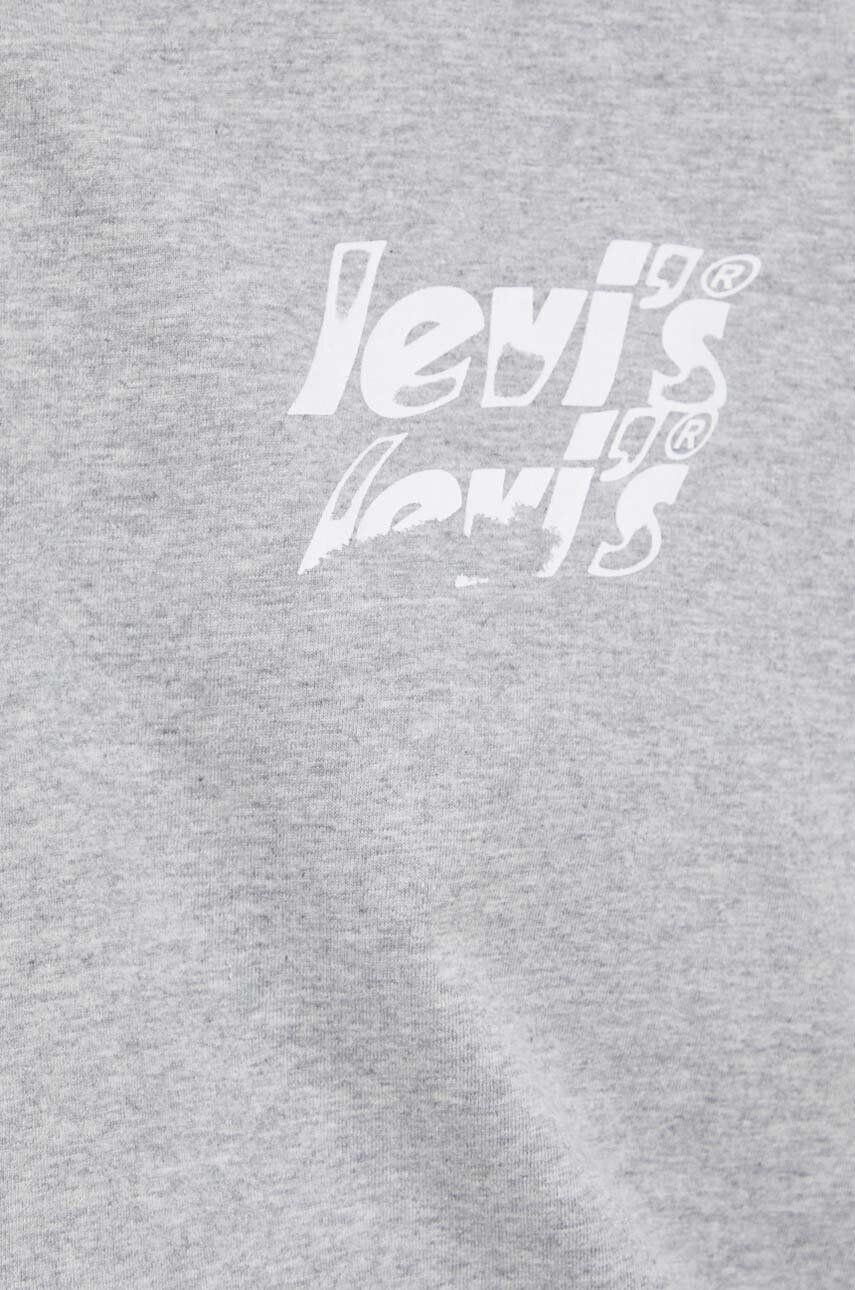 Levi's Bavlnené tričko šedá farba s potlačou - Pepit.sk