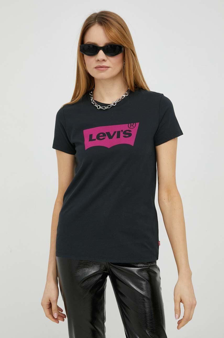 Levi's Bavlnené tričko fialová farba - Pepit.sk