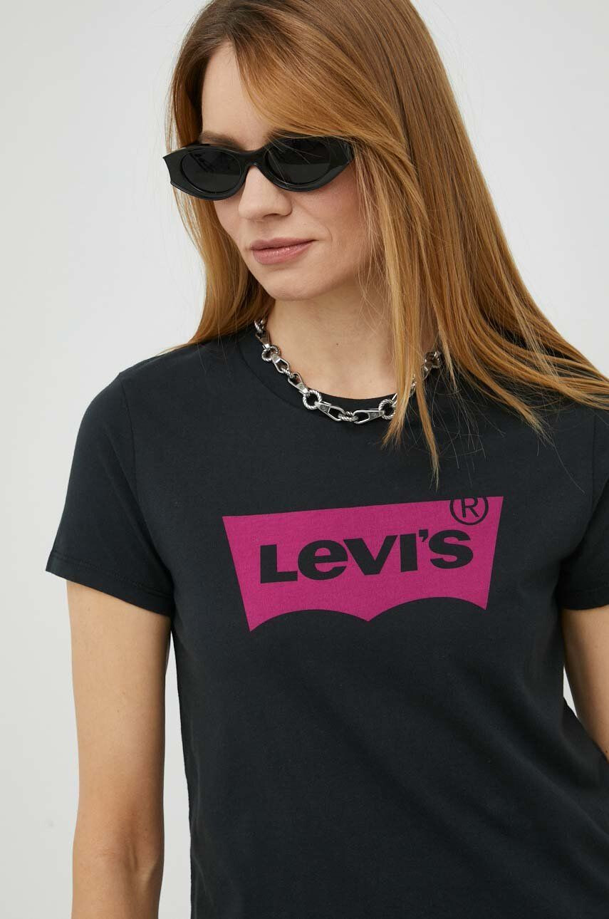 Levi's Bavlnené tričko fialová farba - Pepit.sk