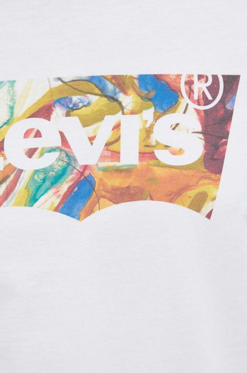 Levi's Bavlnené tričko biela farba s potlačou - Pepit.sk