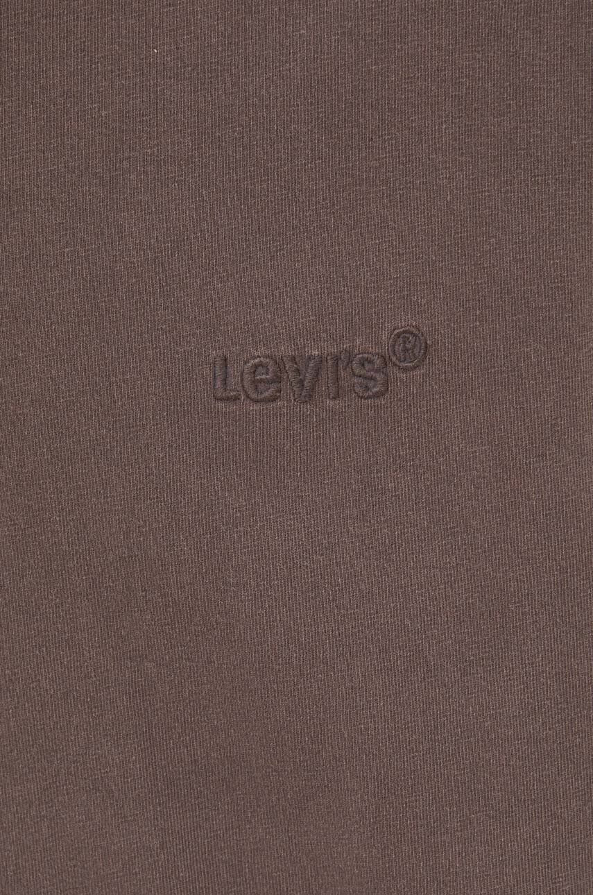 Levi's Bavlnené tričko hnedá farba s nášivkou - Pepit.sk