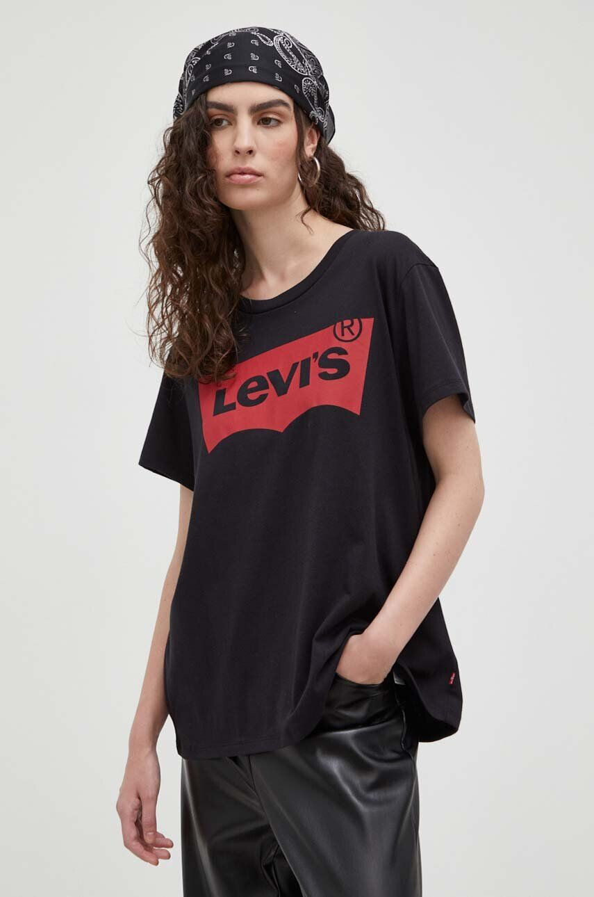 Levi's Bavlnené tričko 17369.0201-BLACK čierna farba - Pepit.sk