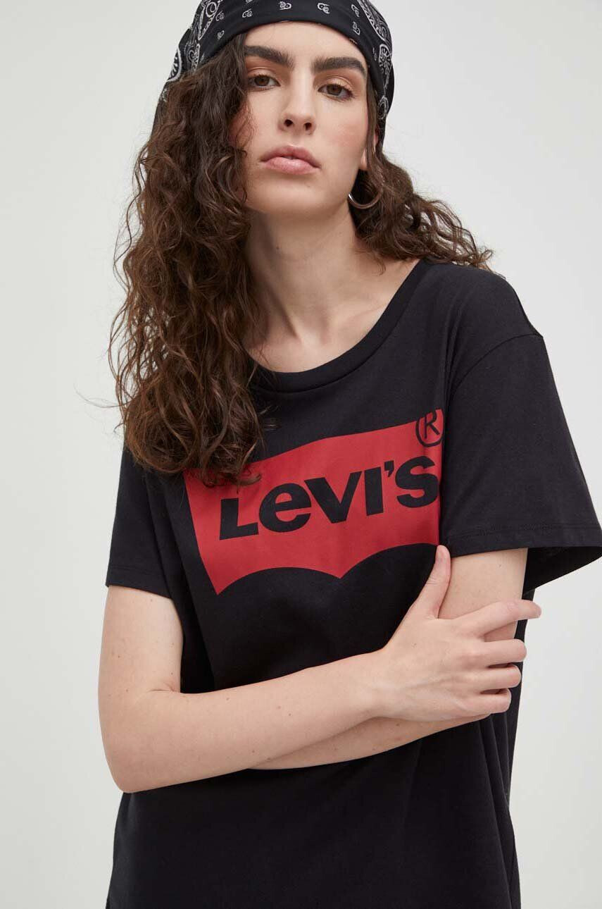 Levi's Bavlnené tričko 17369.0201-BLACK čierna farba - Pepit.sk