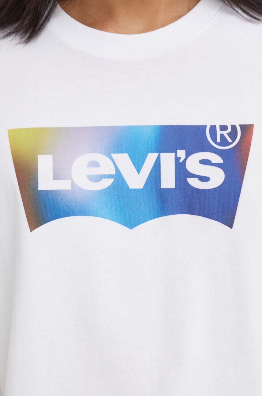 Levi's Bavlnené tričko pánsky oranžová farba s potlačou - Pepit.sk