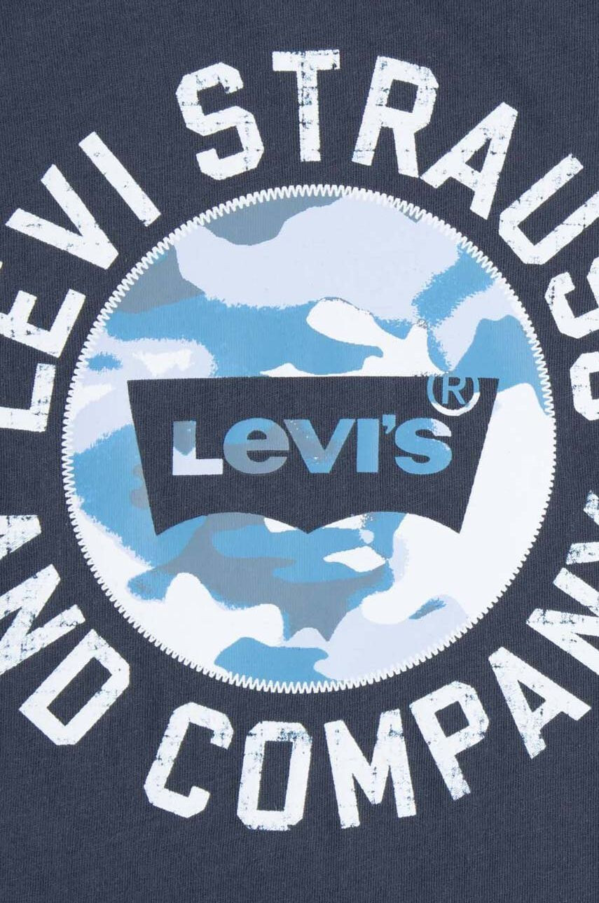 Levi's Detská bavlnená košeľa s dlhým rukávom šedá farba s potlačou - Pepit.sk