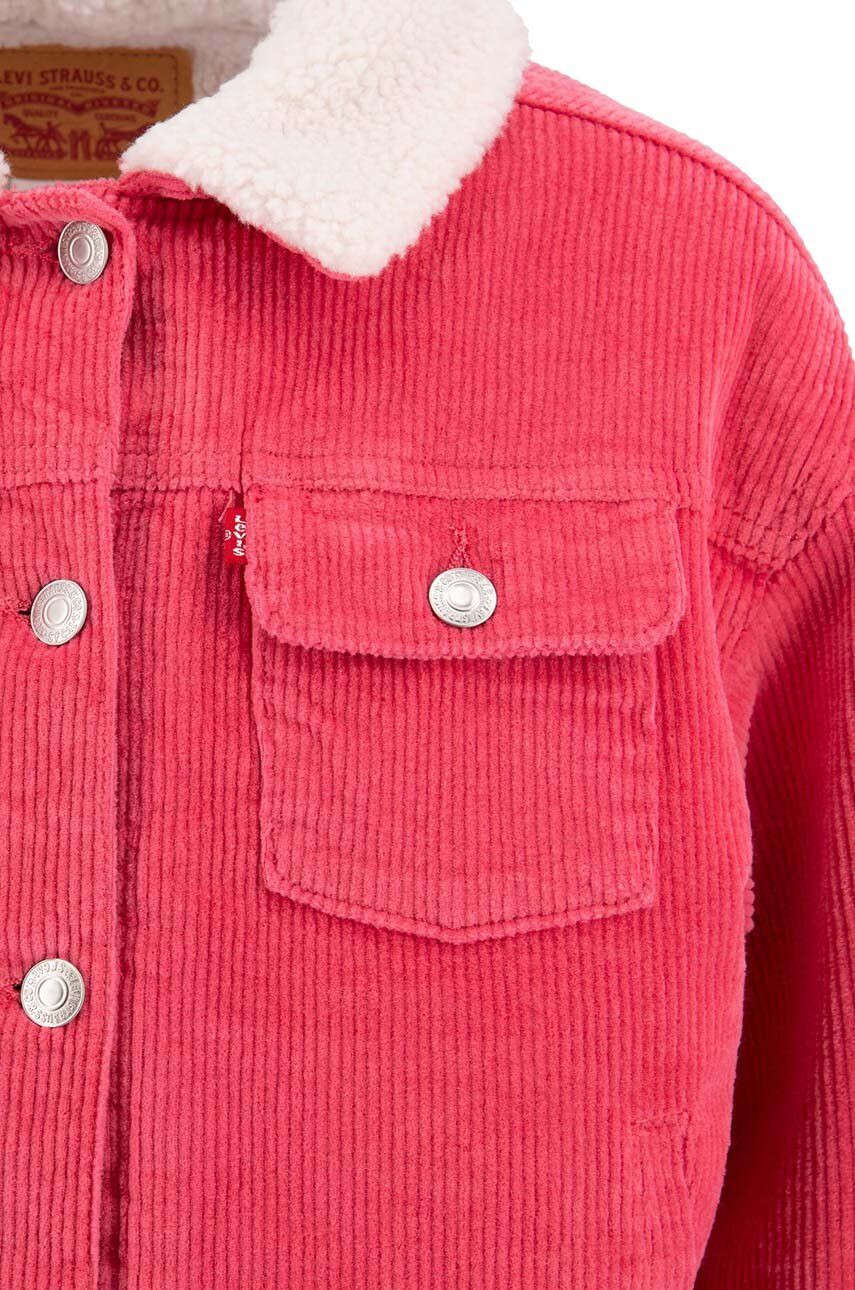 Levi's Detská rifľová bunda ružová farba - Pepit.sk