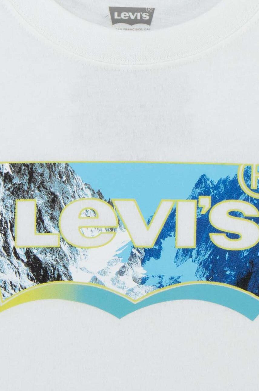 Levi's Detské bavlnené tričko biela farba s potlačou - Pepit.sk