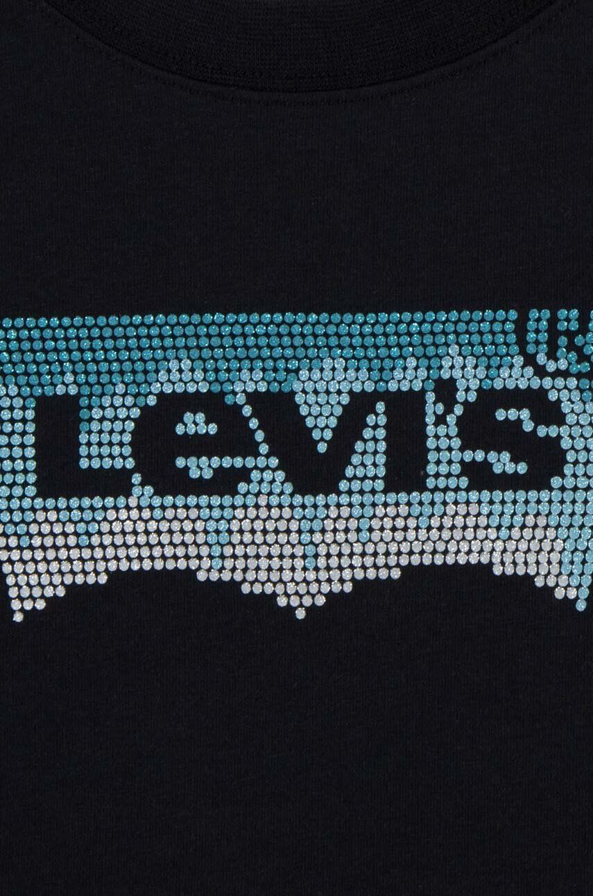 Levi's Detské tričko s dlhým rukávom čierna farba - Pepit.sk