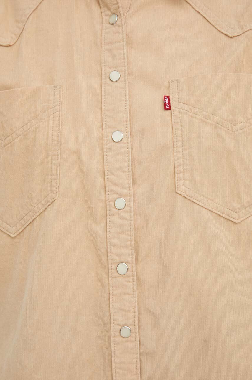 Levi's Manšestrová košeľa béžová farba regular s klasickým golierom - Pepit.sk