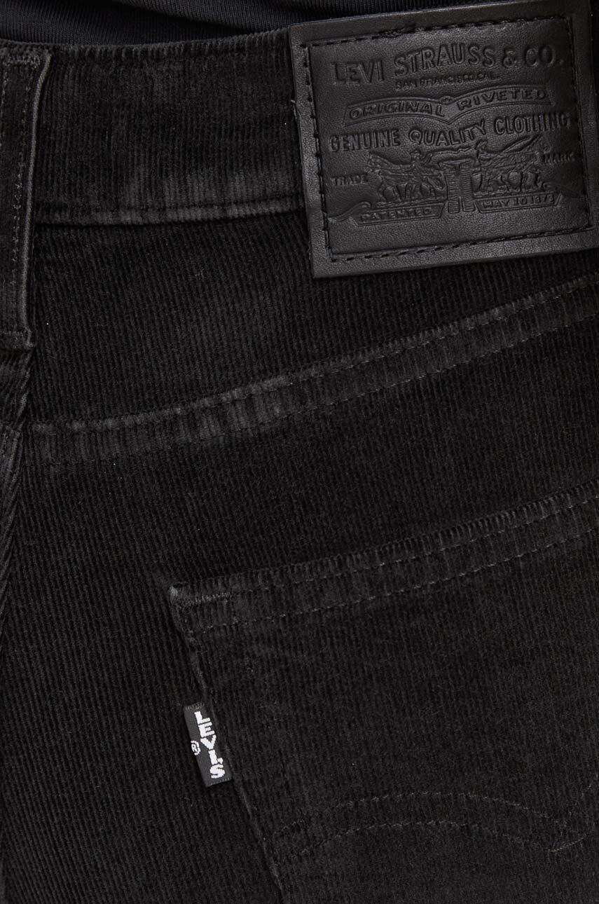 Levi's Manšestrové nohavice 721 HIGH RISE SKINNY čierna farba rovné vysoký pás - Pepit.sk