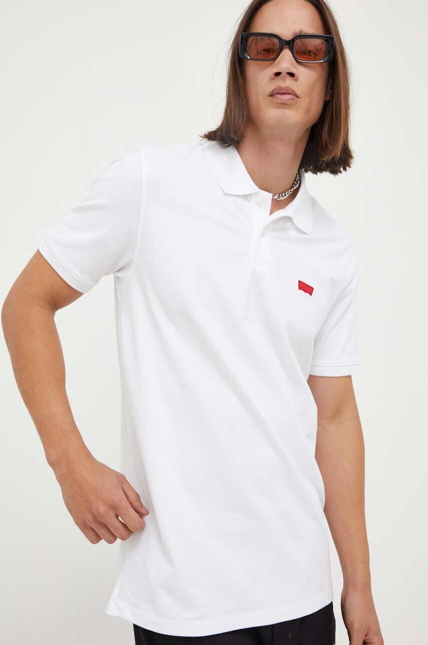 Levi's Polo tričko pánske biela farba s nášivkou - Pepit.sk