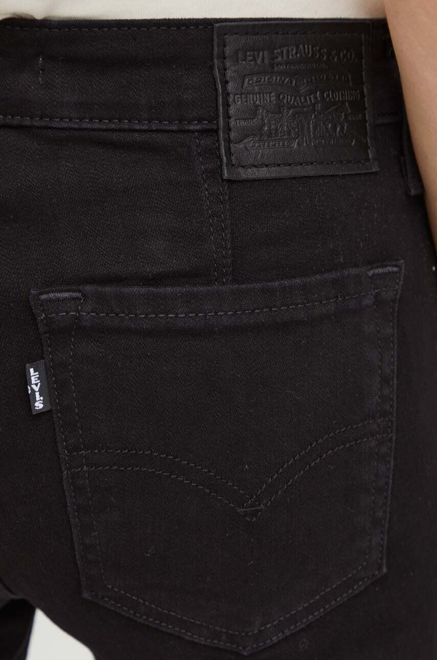 Levi's Rifle 712 SLIM WELT POCKET dámske čierna farba - Pepit.sk