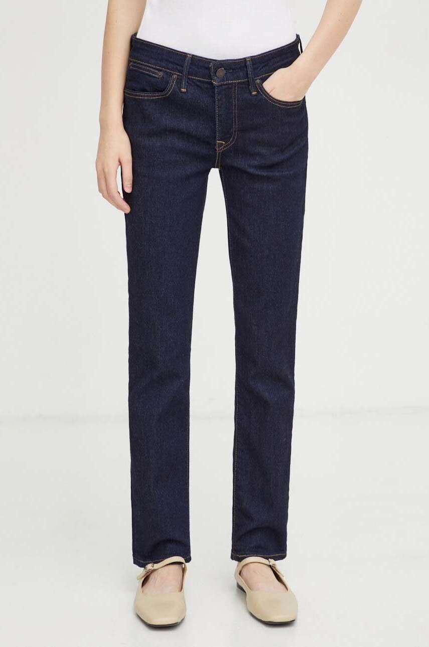 Levi's Rifle 712 SLIM WELT POCKET dámske tmavomodrá farba - Pepit.sk