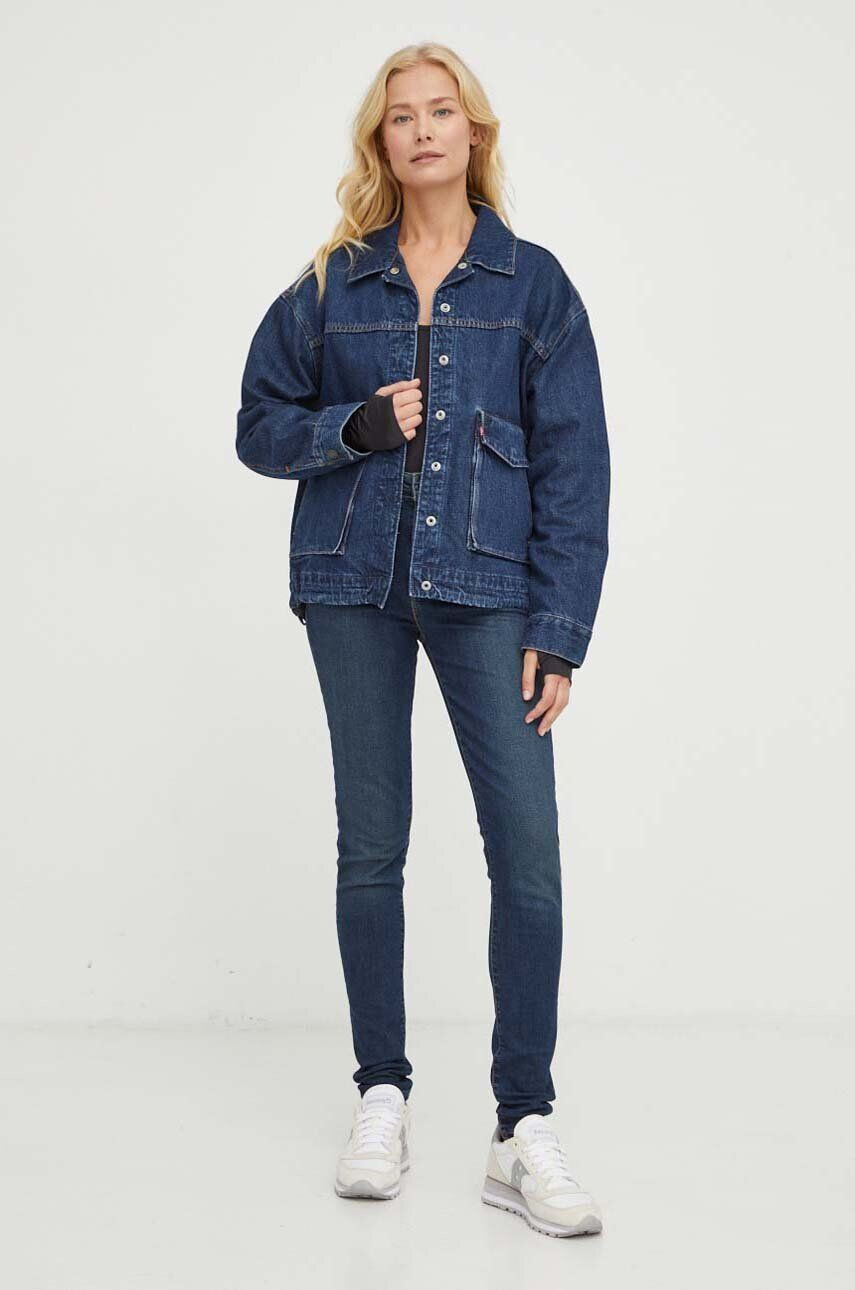 Levi's Rifle 721 HIGH RISE SKINNY dámske tmavomodrá farba - Pepit.sk