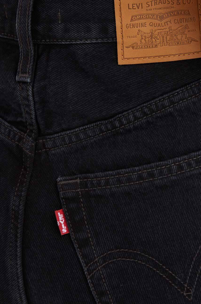 Levi's Rifle RIBCAGE WIDE LEG H223 dámske čierna farba - Pepit.sk