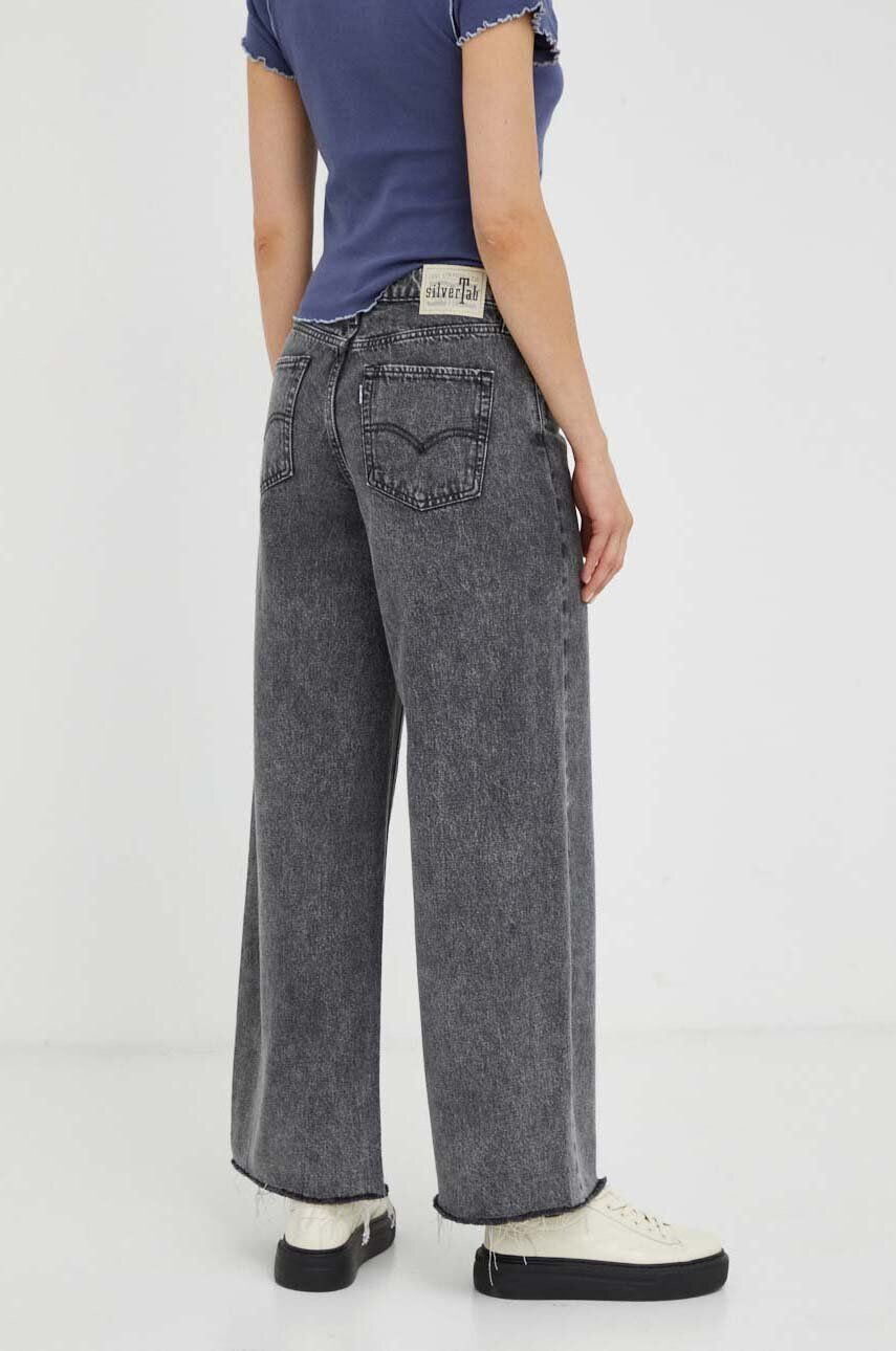 Levi's Rifle SILVERTAB LOW BAGGY CROP dámske čierna farba - Pepit.sk